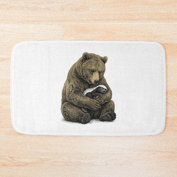 Item preview, A bear with a sleeping honey badger designed and sold by krabbaraban.