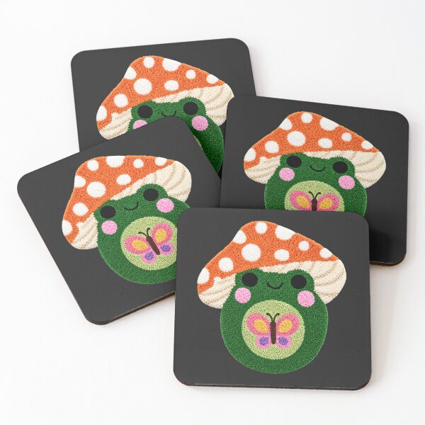 Item preview, Cute Butterfly Frog Mushroom Kawaii Tufted Rug Art designed and sold by ColorSplash123.