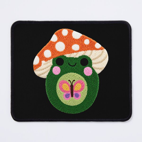 Item preview, Cute Butterfly Frog Mushroom Kawaii Tufted Rug Art designed and sold by ColorSplash123.