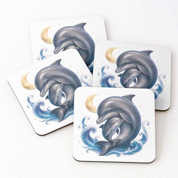 Item preview, Moonlight Mother And Baby Dolphin designed and sold by Passionread.