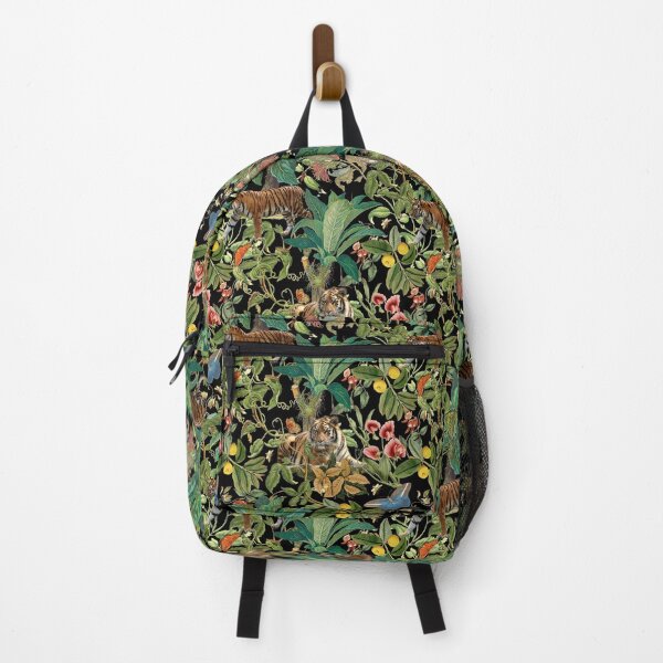 Item preview, Tiger in The Dark Tropical Jungle - Vintage Botanical & Animal Illustration Collage designed and sold by CanisArtStudio.