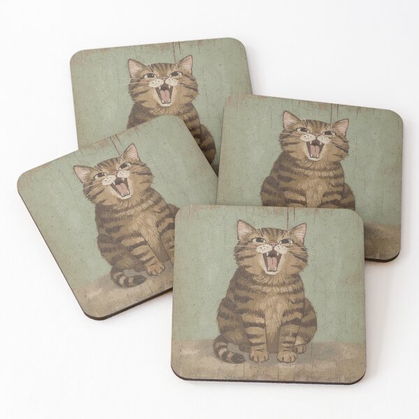 Item preview, Brown Tabby Caught Mid-Yawn designed and sold by PictorialWhimsy.