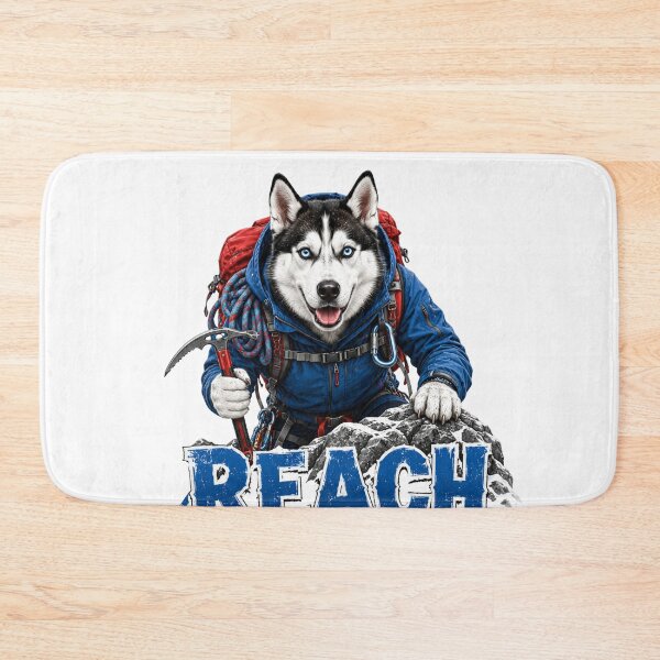Item preview, Reach The Peak Husky Mountain Adventure Sticker designed and sold by PawFusionArt.