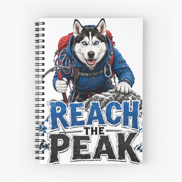 Item preview, Reach The Peak Husky Mountain Adventure Sticker designed and sold by PawFusionArt.