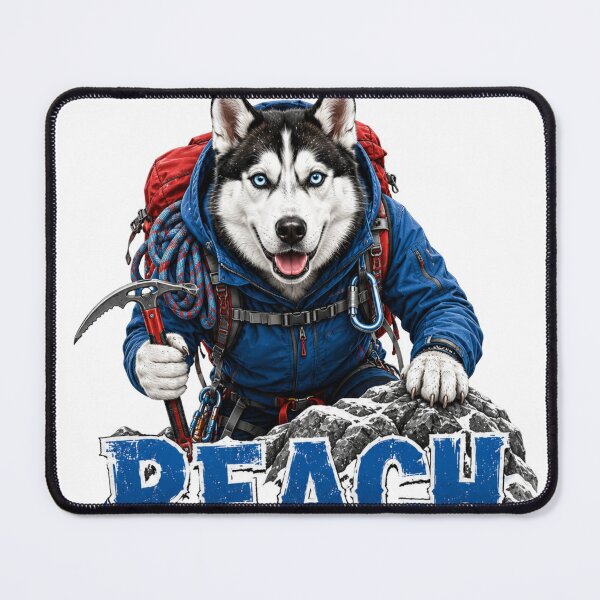 Item preview, Reach The Peak Husky Mountain Adventure Sticker designed and sold by PawFusionArt.