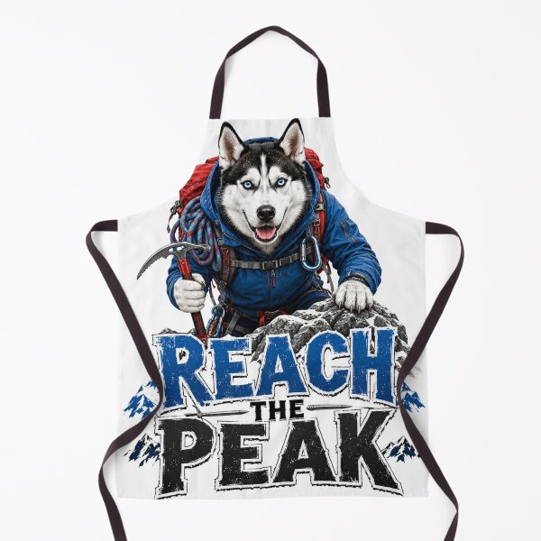 Item preview, Reach The Peak Husky Mountain Adventure Sticker designed and sold by PawFusionArt.
