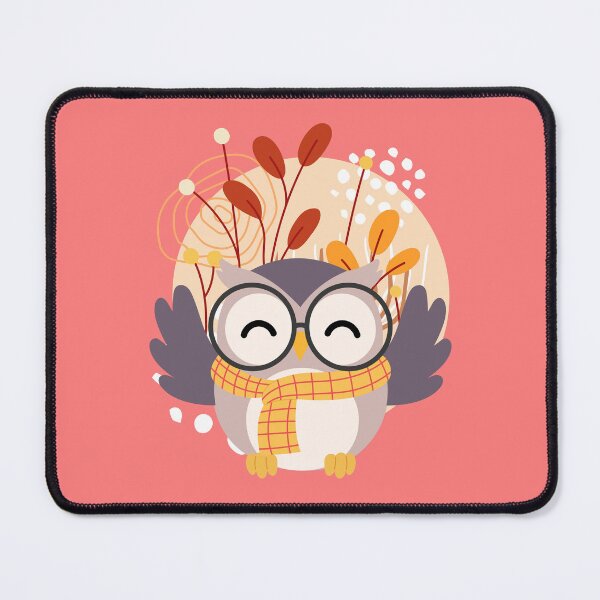 Item preview, Cute Owl with Glasses and Scarf Kawaii Autumn Woodland designed and sold by yuki-hana.