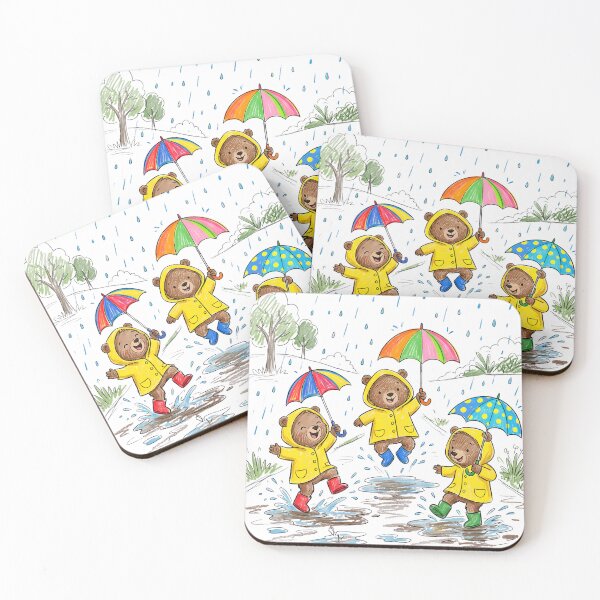 Item preview, Cute Bears Dancing in the Rain - Rainy Day Fun designed and sold by TaiwanMemory.