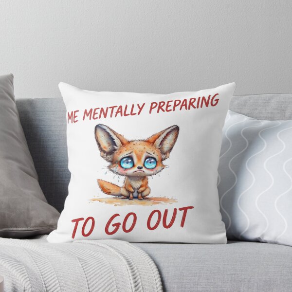 Item preview, Cute Fennec Fox Mentally Preparing To Go Out Introvert designed and sold by ArtisticDesignsbyLinda.