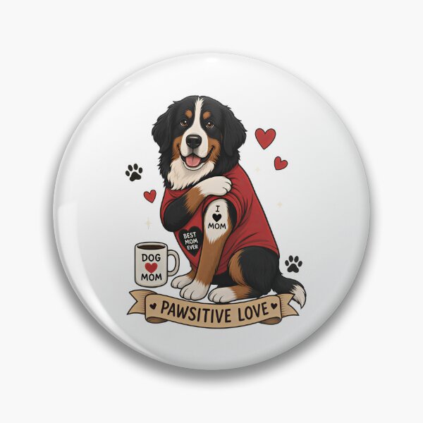 Item preview, Bernese Dog with Tattoo Illustration I Heart Mom designed and sold by Blok45.