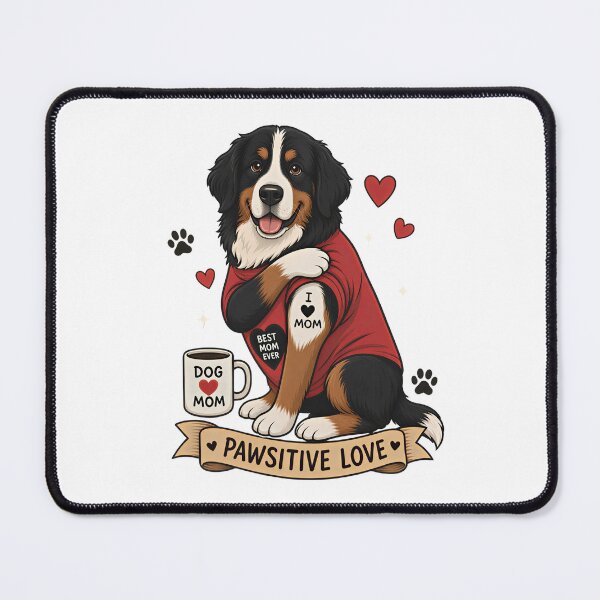 Item preview, Bernese Dog with Tattoo Illustration I Heart Mom designed and sold by Blok45.