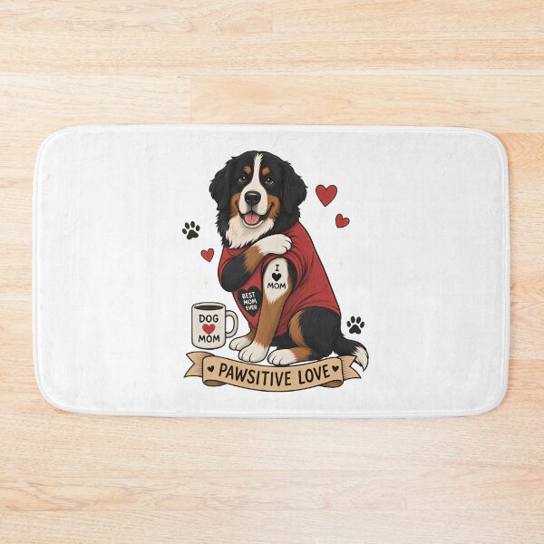 Item preview, Bernese Dog with Tattoo Illustration I Heart Mom designed and sold by Blok45.