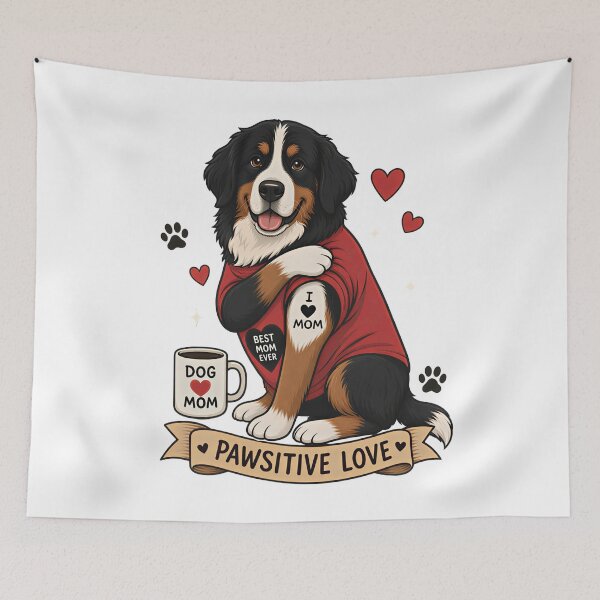 Item preview, Bernese Dog with Tattoo Illustration I Heart Mom designed and sold by Blok45.