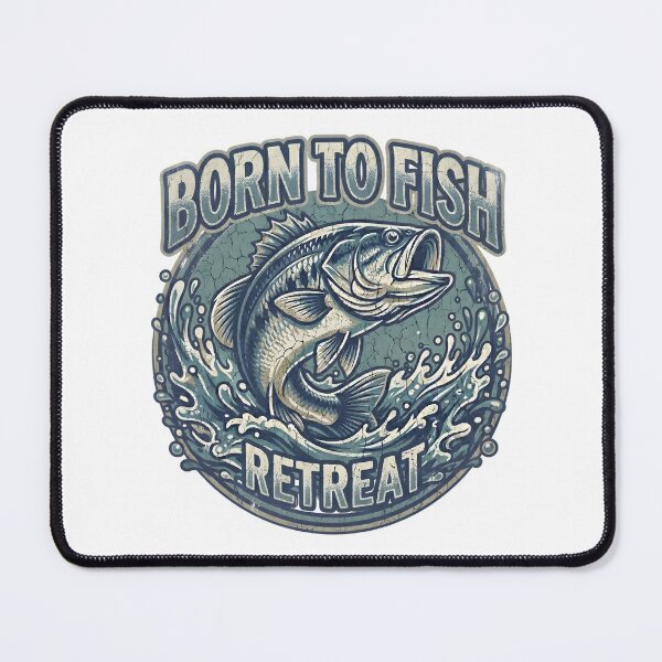 Item preview, Born to Fish Vintage Retro Bass Fishing Badge designed and sold by Zeneris.