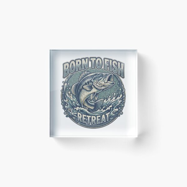 Item preview, Born to Fish Vintage Retro Bass Fishing Badge designed and sold by Zeneris.