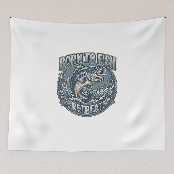 Item preview, Born to Fish Vintage Retro Bass Fishing Badge designed and sold by Zeneris.