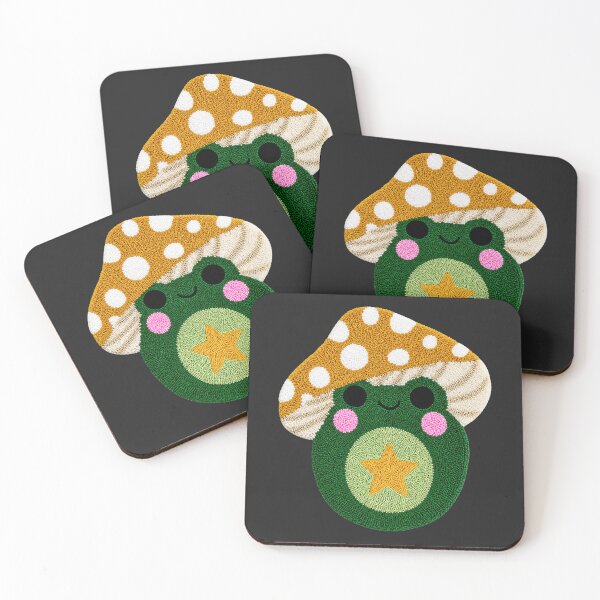 Item preview, Cute Star Frog Mushroom Kawaii Tufted Rug Art designed and sold by ColorSplash123.