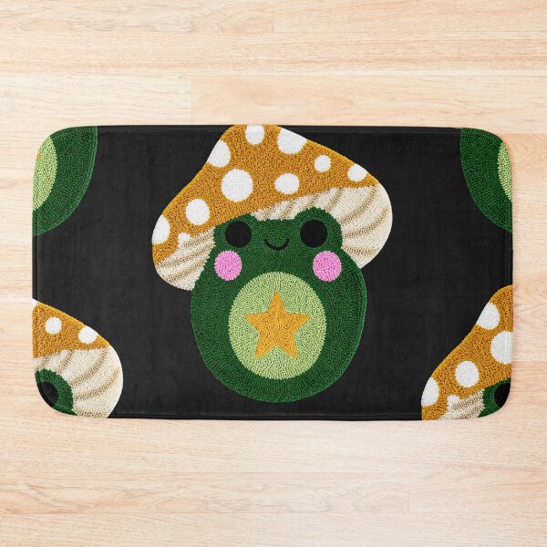 Item preview, Cute Star Frog Mushroom Kawaii Tufted Rug Art designed and sold by ColorSplash123.