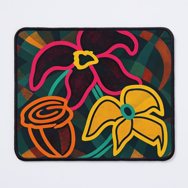 Item preview, Mid-century modern flowers geometric mosaic designed and sold by REDCLASH2002.
