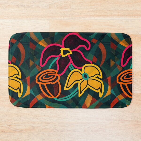 Item preview, Mid-century modern flowers geometric mosaic designed and sold by REDCLASH2002.