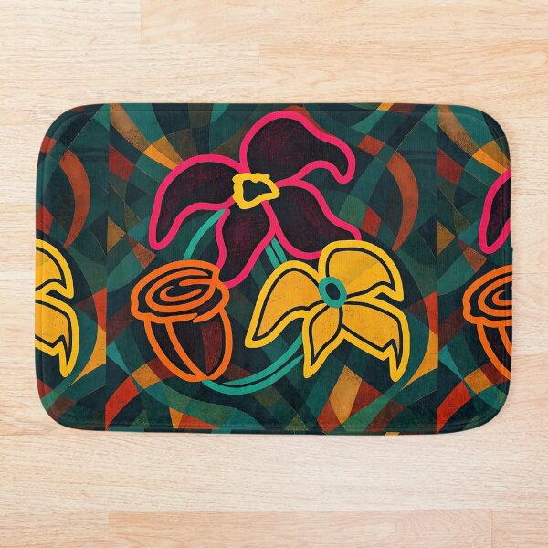 Item preview, Mid-century modern flowers geometric mosaic designed and sold by REDCLASH2002.