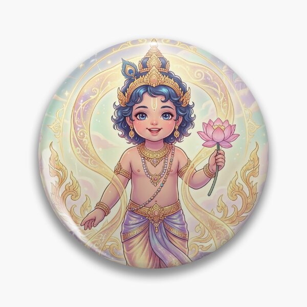 Item preview, Celestial Baby Krishna Lotus Journey, Divine Krishna designed and sold by rachada99.