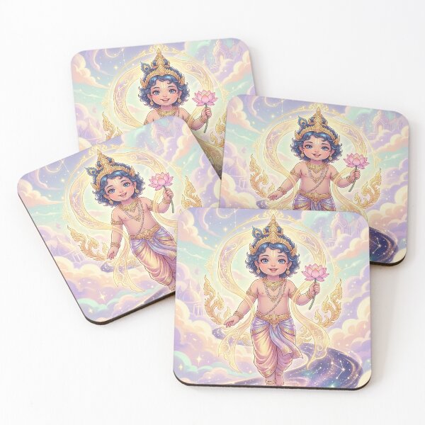 Item preview, Celestial Baby Krishna Lotus Journey, Divine Krishna designed and sold by rachada99.