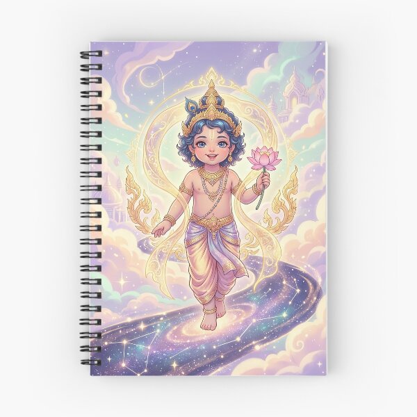 Item preview, Celestial Baby Krishna Lotus Journey, Divine Krishna designed and sold by rachada99.