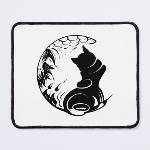 Item preview, Mystic Cat Gazing at Crescent Moon Silhouette Art designed and sold by Zfdsgn.