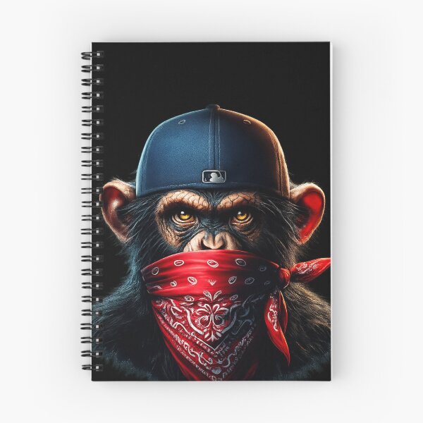 Aperçu de l'œuvre Portrait de chimpanzé rebelle urbain en tenue streetwear créée et vendue par NeonCore.