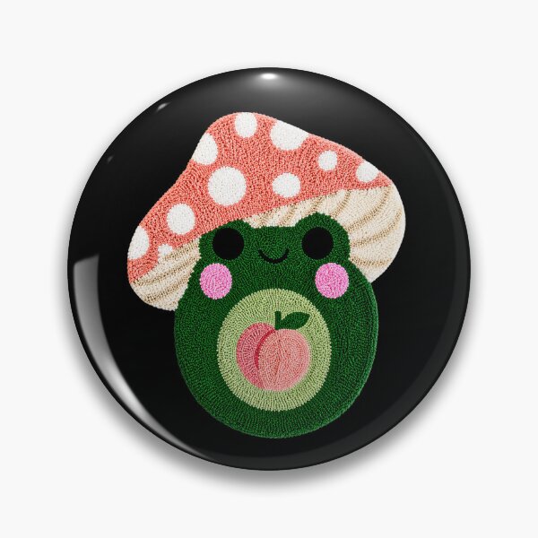 Item preview, Cute Peach Frog Mushroom Kawaii Tufted Rug Art designed and sold by ColorSplash123.