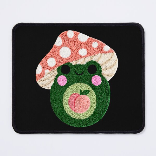 Item preview, Cute Peach Frog Mushroom Kawaii Tufted Rug Art designed and sold by ColorSplash123.