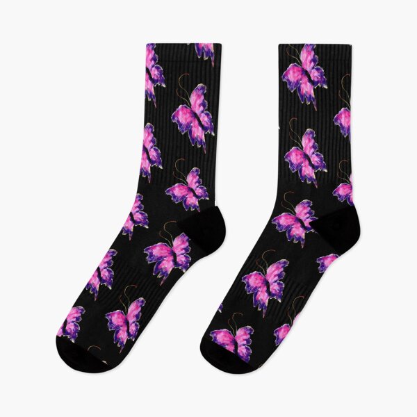 Item preview, Vibrant pink purple butterfly dark background pattern decor  designed and sold by Shukasya-Arts.