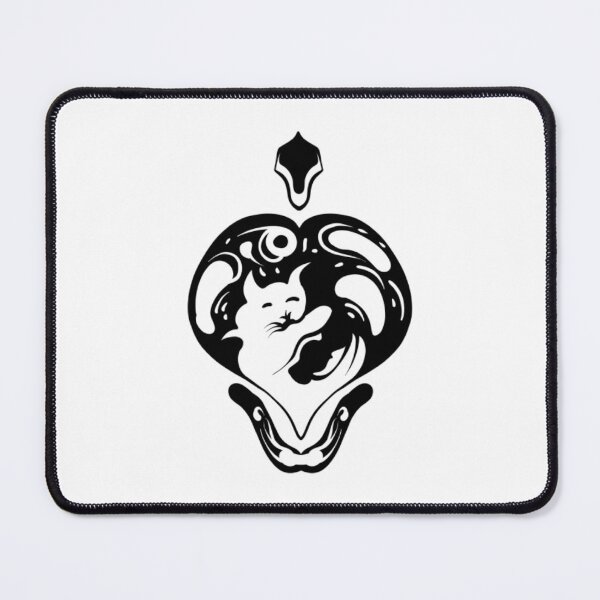 Item preview, Symmetrical Heart Cat Silhouette Whimsical Tribal Art designed and sold by Zfdsgn.