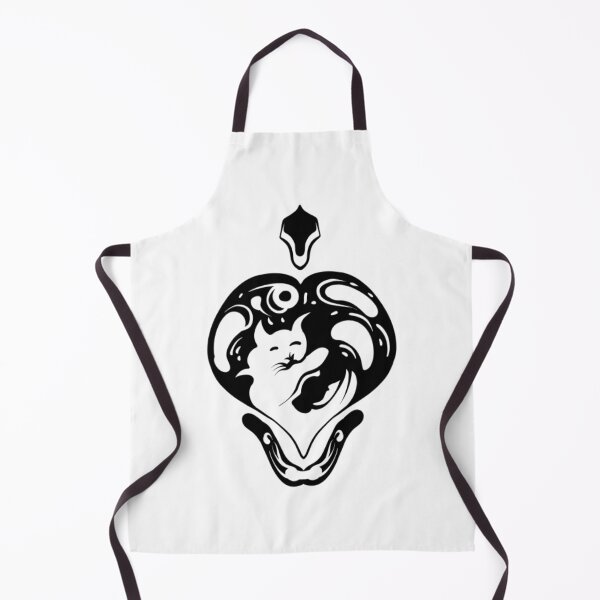 Item preview, Symmetrical Heart Cat Silhouette Whimsical Tribal Art designed and sold by Zfdsgn.