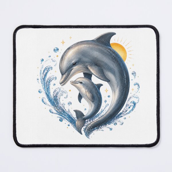 Item preview, Mother And Baby Dolphin Ocean Splash designed and sold by Passionread.