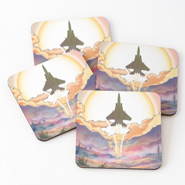 Item preview, F-15 Eagle Rising Sun Fantasy Landscape Aviation Poster designed and sold by HEROHIRO.
