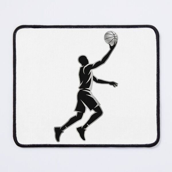 Item preview, Chrome Silver Basketball Player Layup Silhouette Art designed and sold by onjcdesign.
