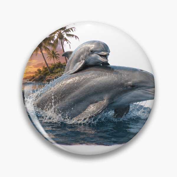Item preview, Baby Dolphin Riding Mother At Sunset designed and sold by Passionread.