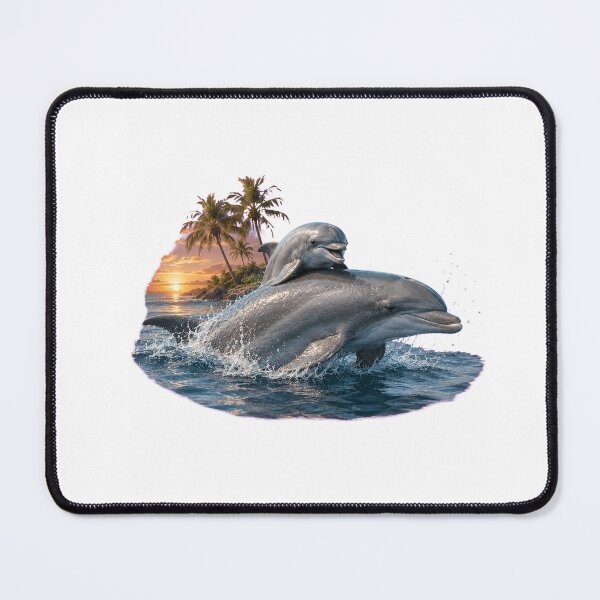 Item preview, Baby Dolphin Riding Mother At Sunset designed and sold by Passionread.