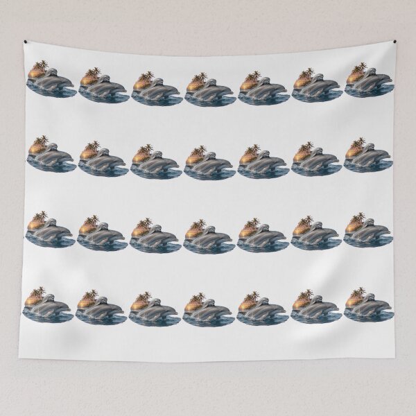 Item preview, Baby Dolphin Riding Mother At Sunset designed and sold by Passionread.