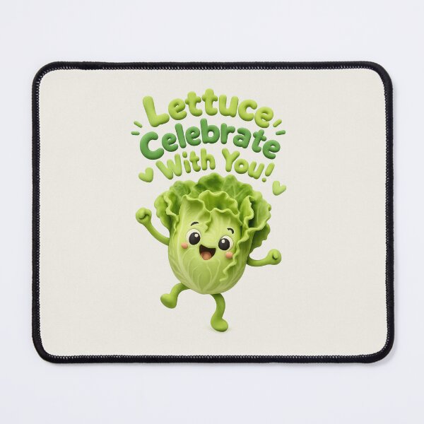 Item preview, Cute Lettuce (Let Us) Celebrate With You | Kawaii 3D Happy Birthday Art designed and sold by Moons Studio.