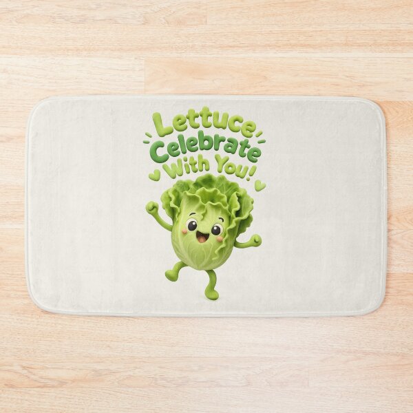 Item preview, Cute Lettuce (Let Us) Celebrate With You | Kawaii 3D Happy Birthday Art designed and sold by Moons Studio.