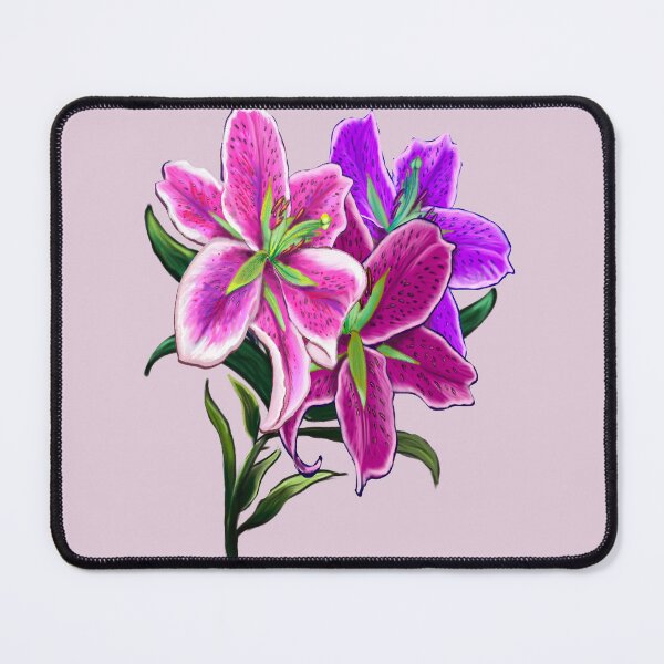 Item preview, Aesthetic Flowers - Realistic Pink and Purple Lily Bouquet designed and sold by Artonmytee.