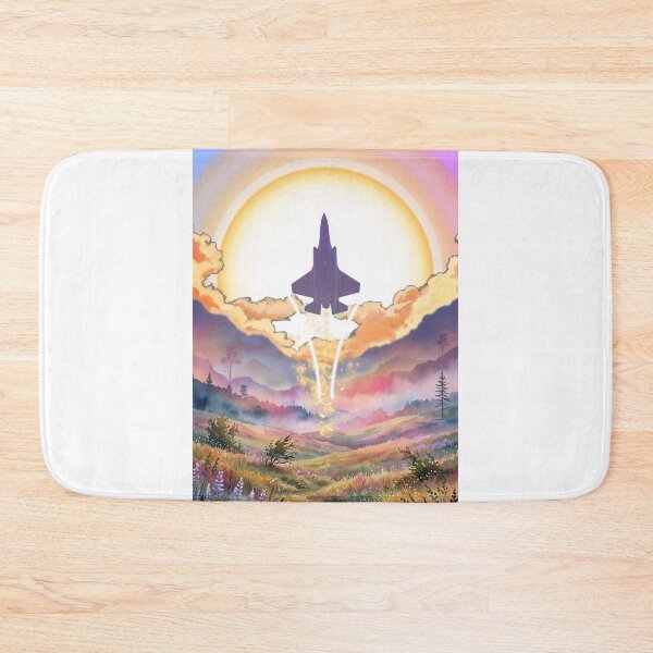 Item preview, F-35 Lightning Stealth Rising Sun Fantasy Landscape Poster designed and sold by HEROHIRO.