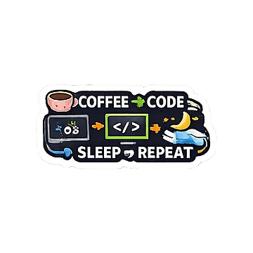 Artwork thumbnail, Programmer Coffee Lover Sticker by FancyPlus