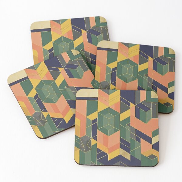 Item preview, Deep Forest Retro Geometric Art Pattern (Traditional K-Aesthetic) designed and sold by SOOstudio73.