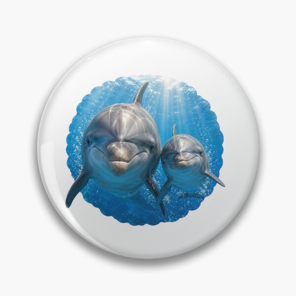 Item preview, Smiling Mother And Baby Dolphins Underwater designed and sold by Passionread.