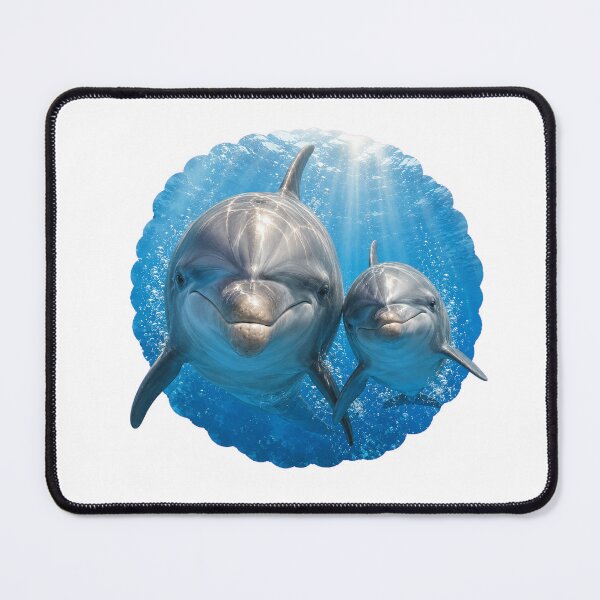 Item preview, Smiling Mother And Baby Dolphins Underwater designed and sold by Passionread.