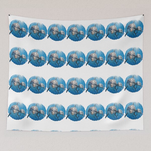 Item preview, Smiling Mother And Baby Dolphins Underwater designed and sold by Passionread.